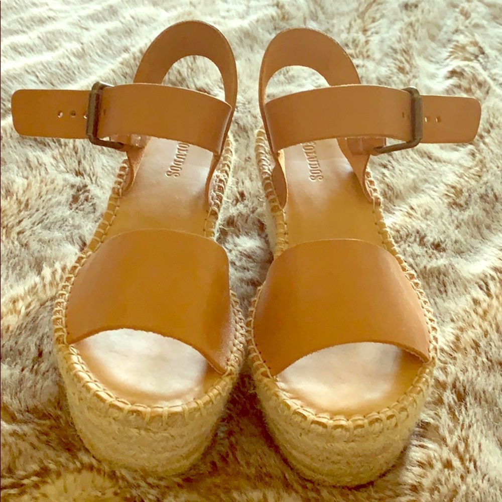 Soludos platform espadrille tan sandals